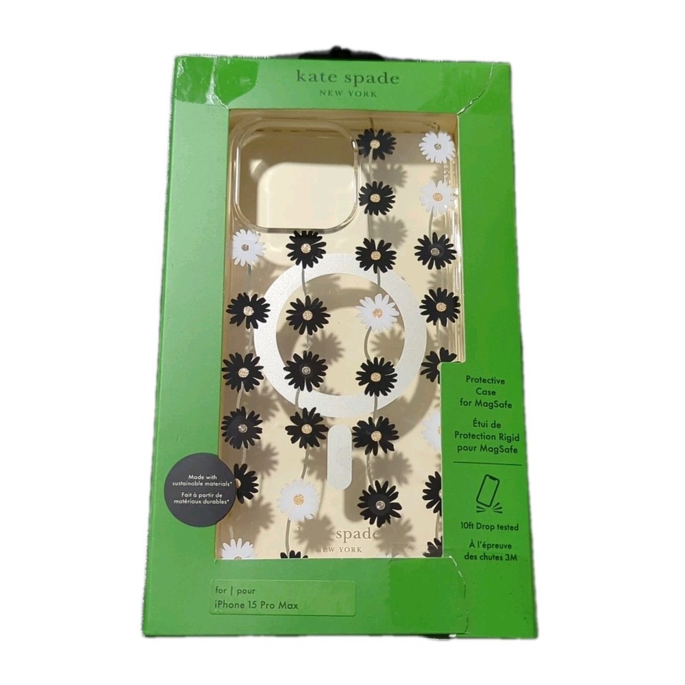 Nn5O Kate Spade NY Hardshell Magsafe Case Apple iPhone 15 Pro Max - Daisy Chain